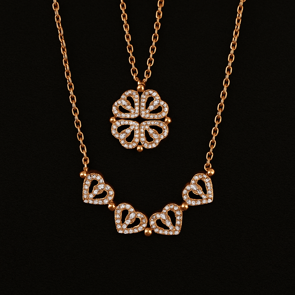 Sparkly Roses Clover Heart Gift Set