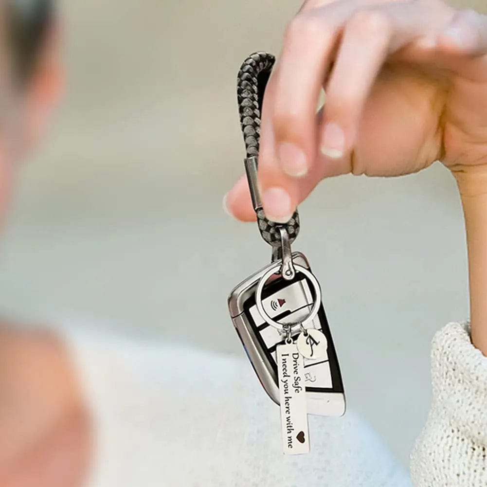 Sparkly Roses Drive Safe Keychain