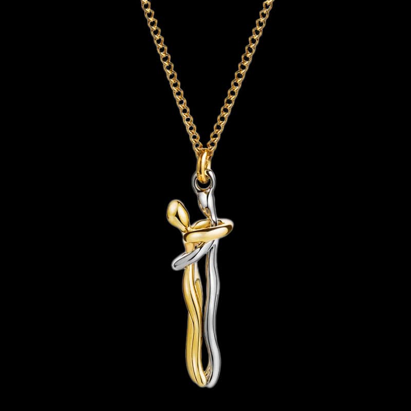 Hug Necklace, Gold & Silver
