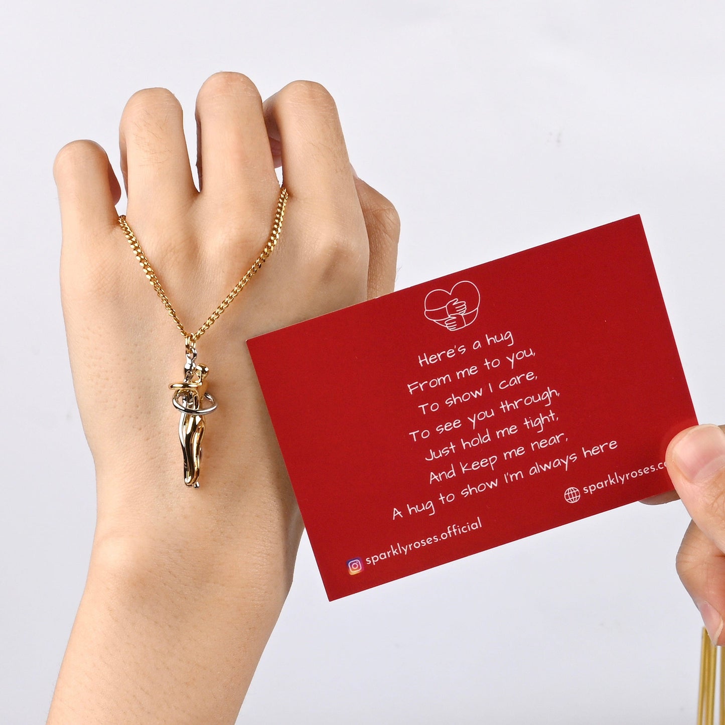 Sparkly Roses Hug Necklace