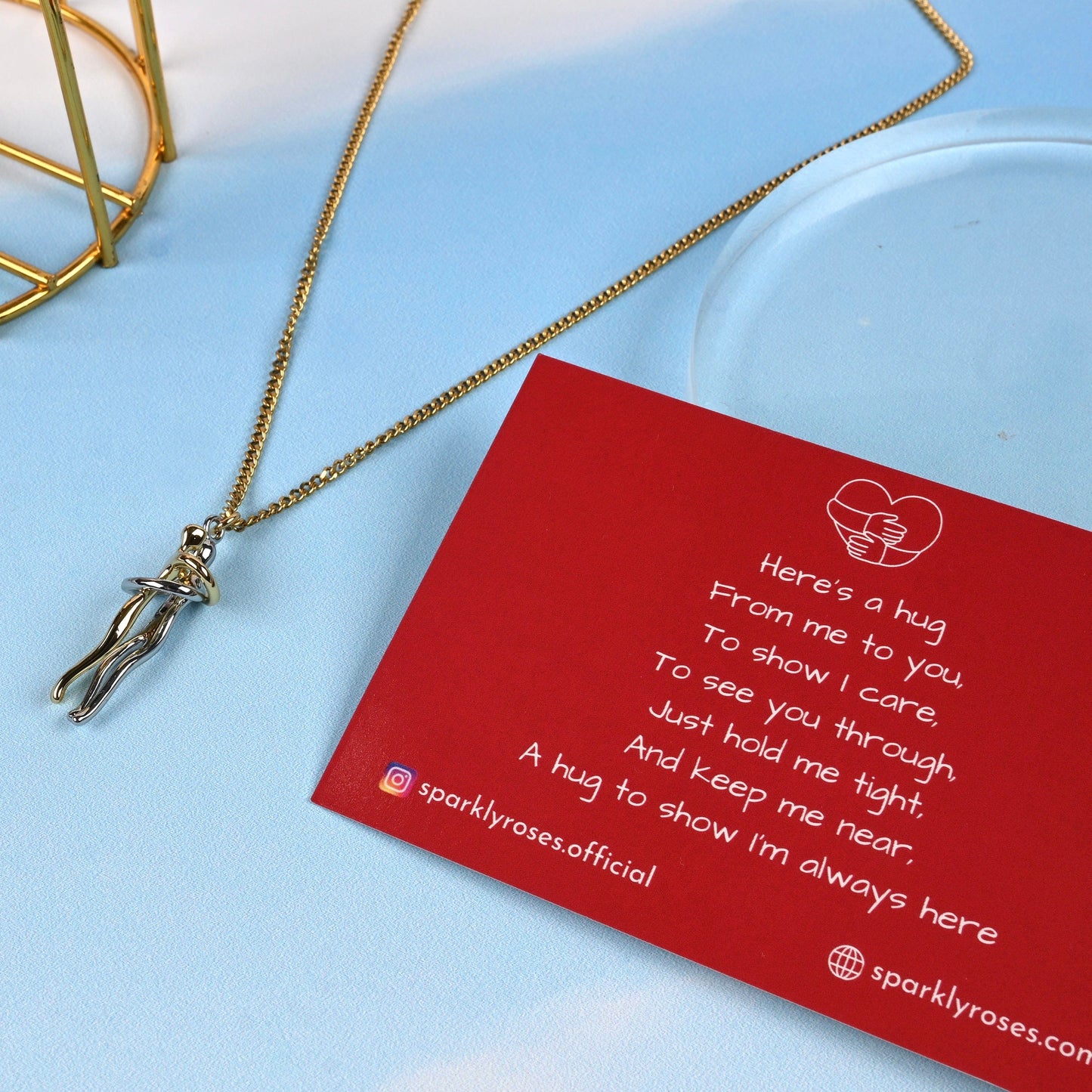 Sparkly Roses Hug Necklace