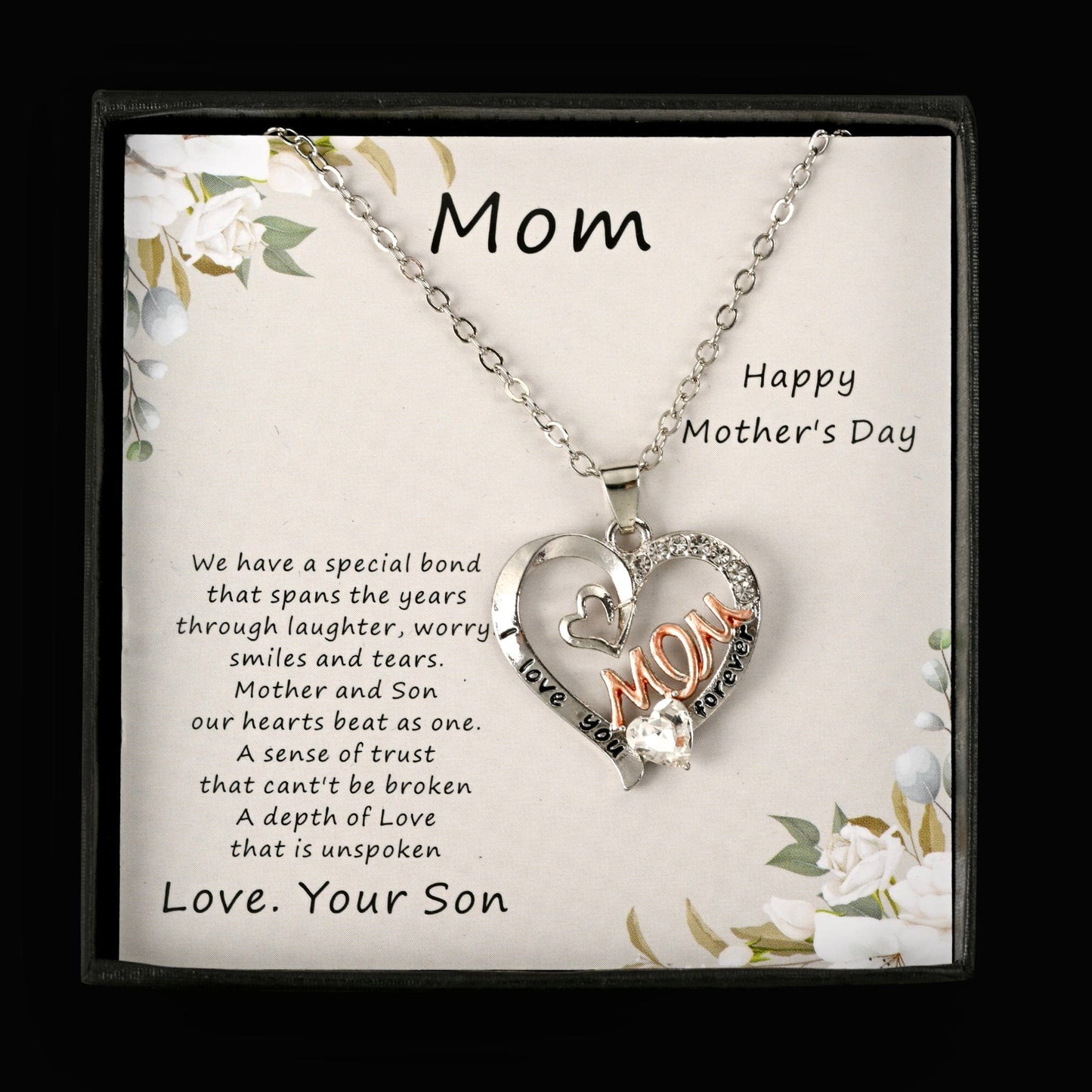 Sparkly Roses Mother's Day Necklace