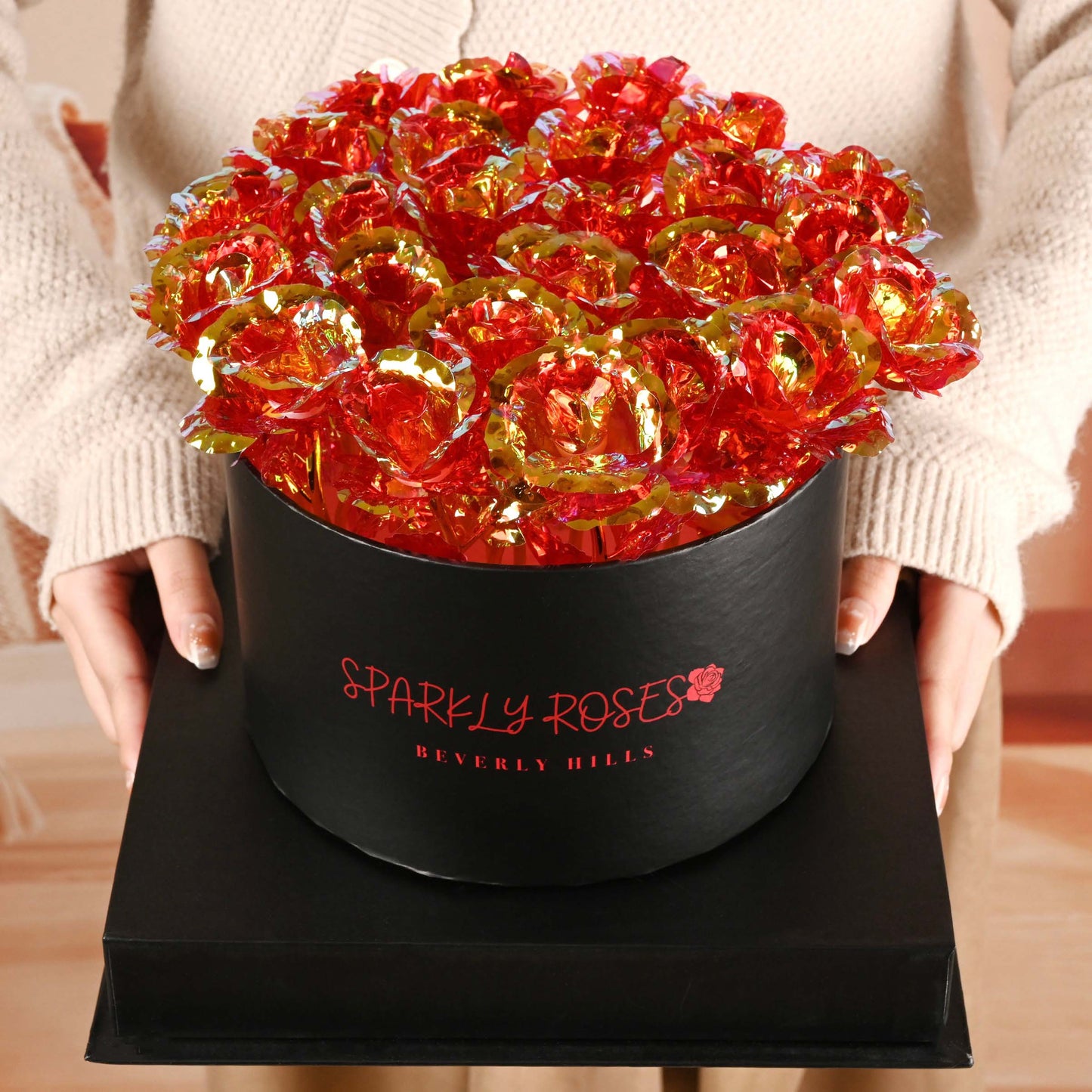 Sparkly Roses Sparkly Rose Arrangement Red