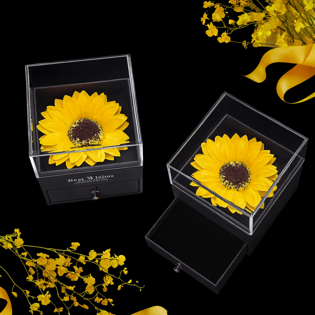Sparkly Roses Sunflower Box & Necklace