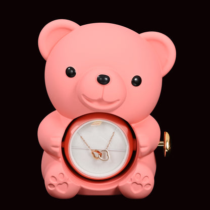 Eternal Rose Bear W/ Engraved Necklace