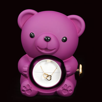 Eternal Rose Bear W/ Engraved Necklace