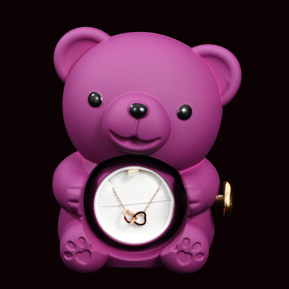 Eternal Rose Bear W/ Engraved Necklace