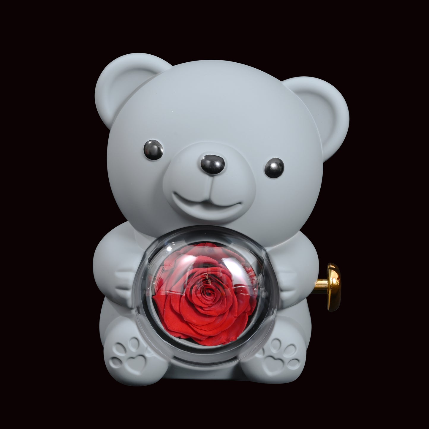 Eternal Rose Bear W/ Engraved Necklace