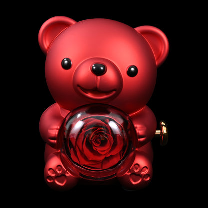 Eternal Rose Bear W/ Engraved Necklace