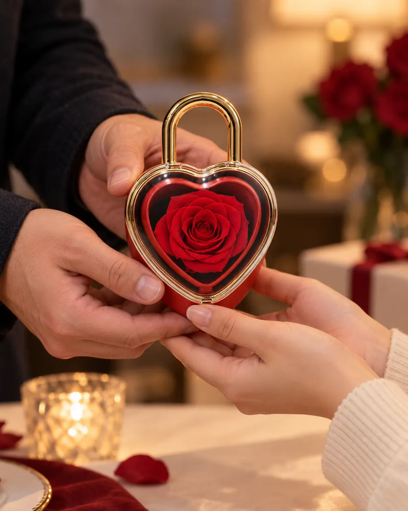 Handing over the Love Lock Rose