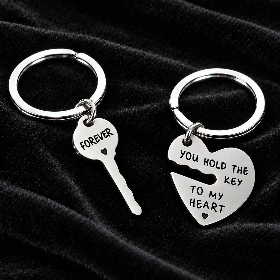 Both keychain pieces, separated