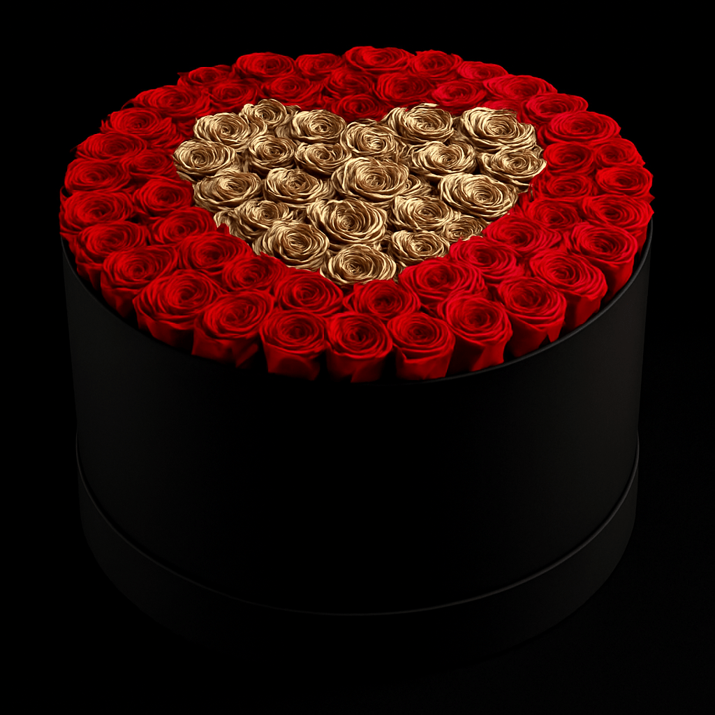Sparkly Roses Century of Eternal Roses Golden Heart