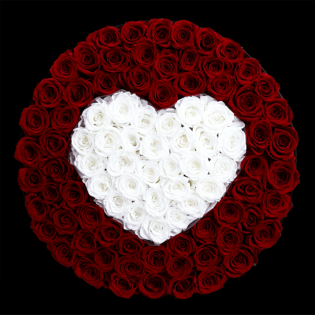 Sparkly Roses Century of Eternal Roses White Heart