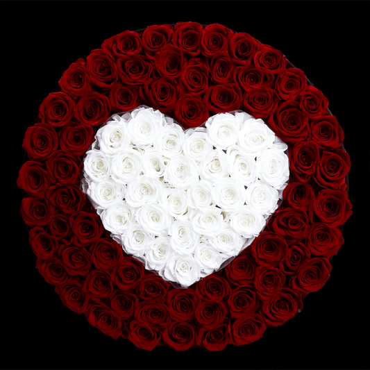 Sparkly Roses Century of Eternal Roses White Heart