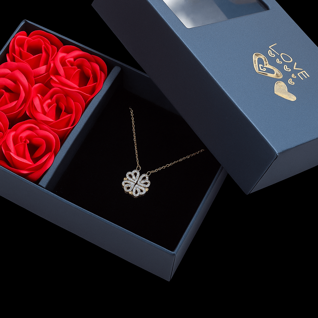 Sparkly Roses Clover Heart Gift Set
