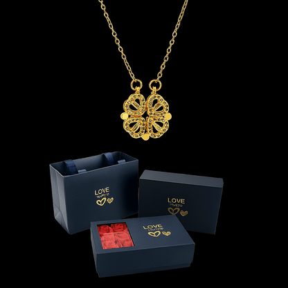Sparkly Roses Clover Heart Gift Set Gold