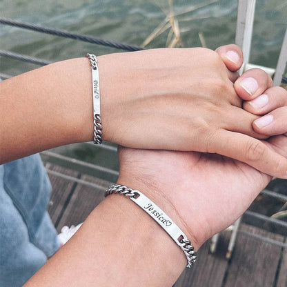 Sparkly Roses Engraved Bracelet Set W/ Eternal Roses