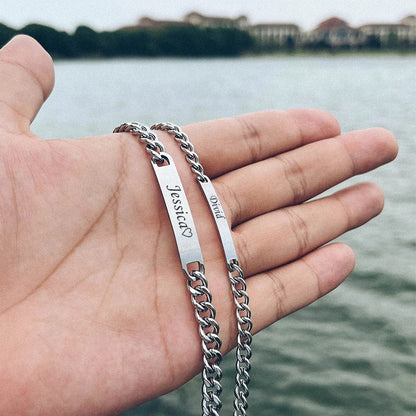 Sparkly Roses Engraved Bracelet Set W/ Eternal Roses