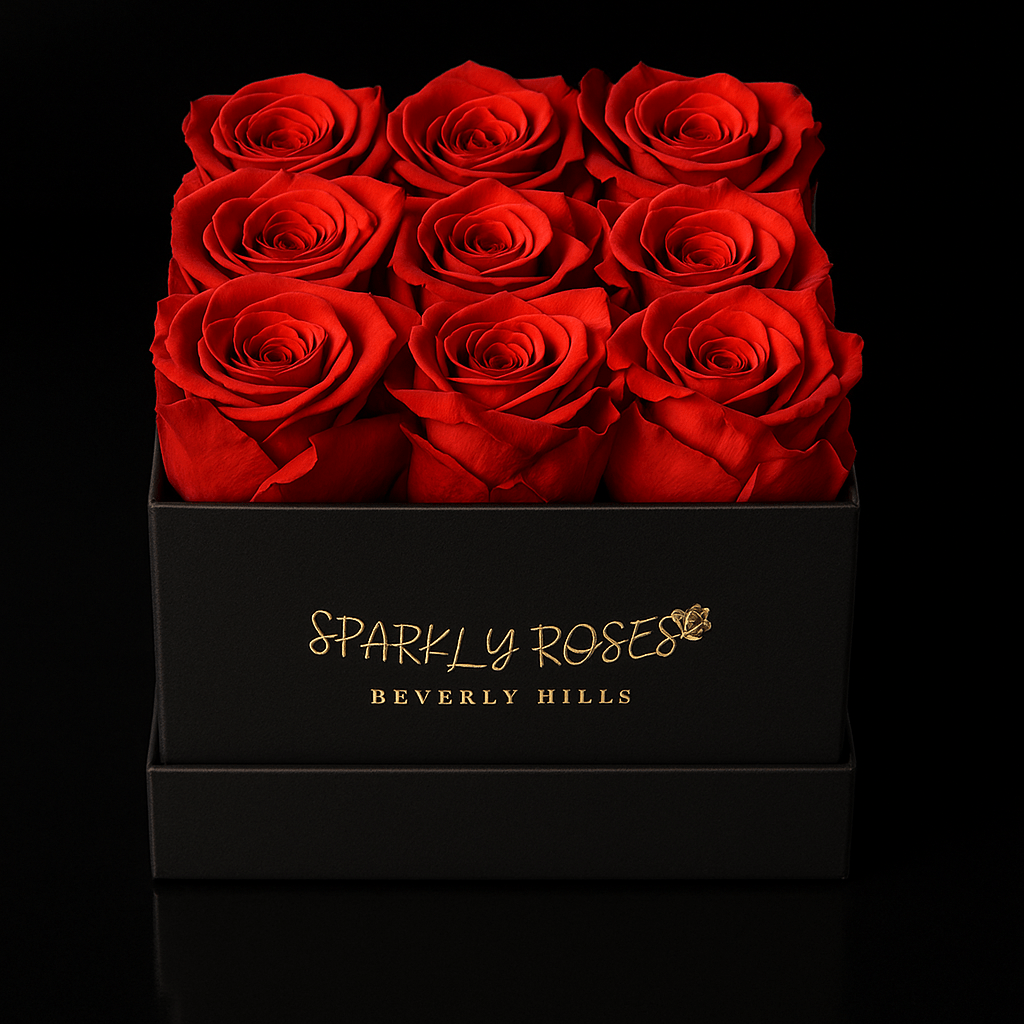 Sparkly Roses Eternal Rose Box Bouquet Deluxe