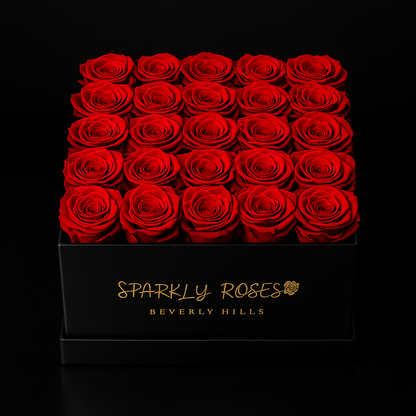 Sparkly Roses Eternal Rose Box Bouquet Royal