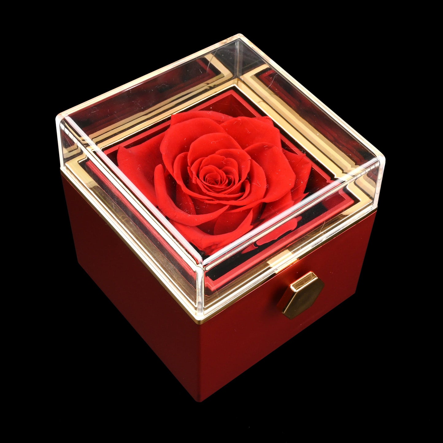 Sparkly Roses Eternal Rose Box - W/ Engraved Necklace & Real Rose