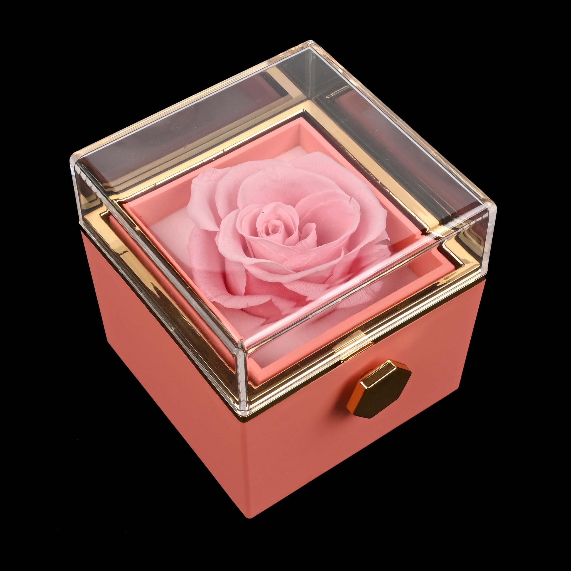 Sparkly Roses Eternal Rose Box - W/ Engraved Necklace & Real Rose