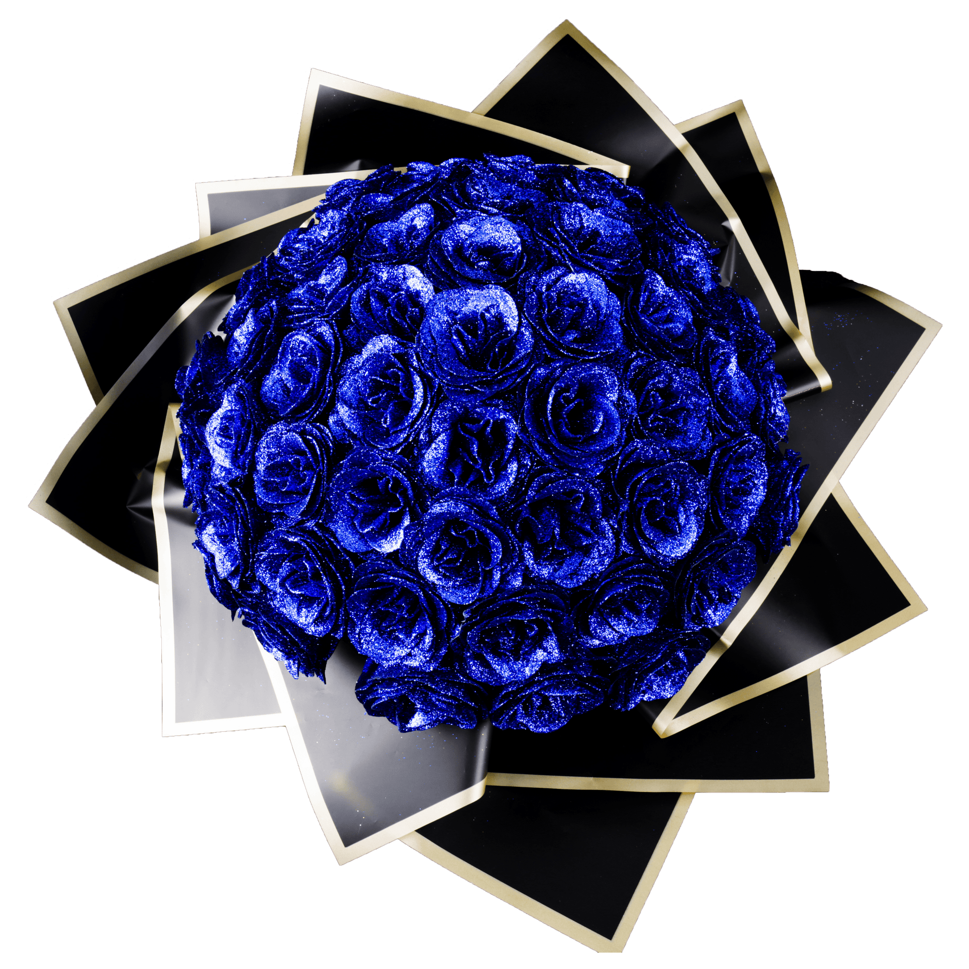 Sparkly Roses Glitter Rose Bouquet Blue / 50