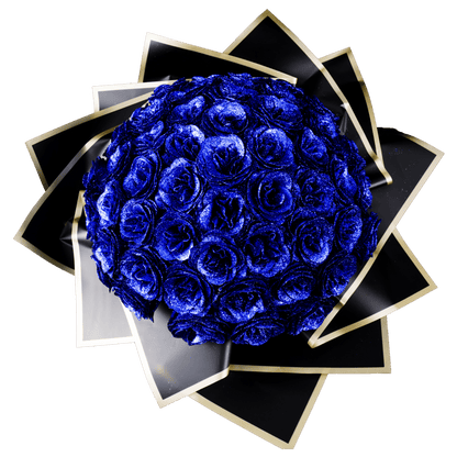 Sparkly Roses Glitter Rose Bouquet Blue / 50