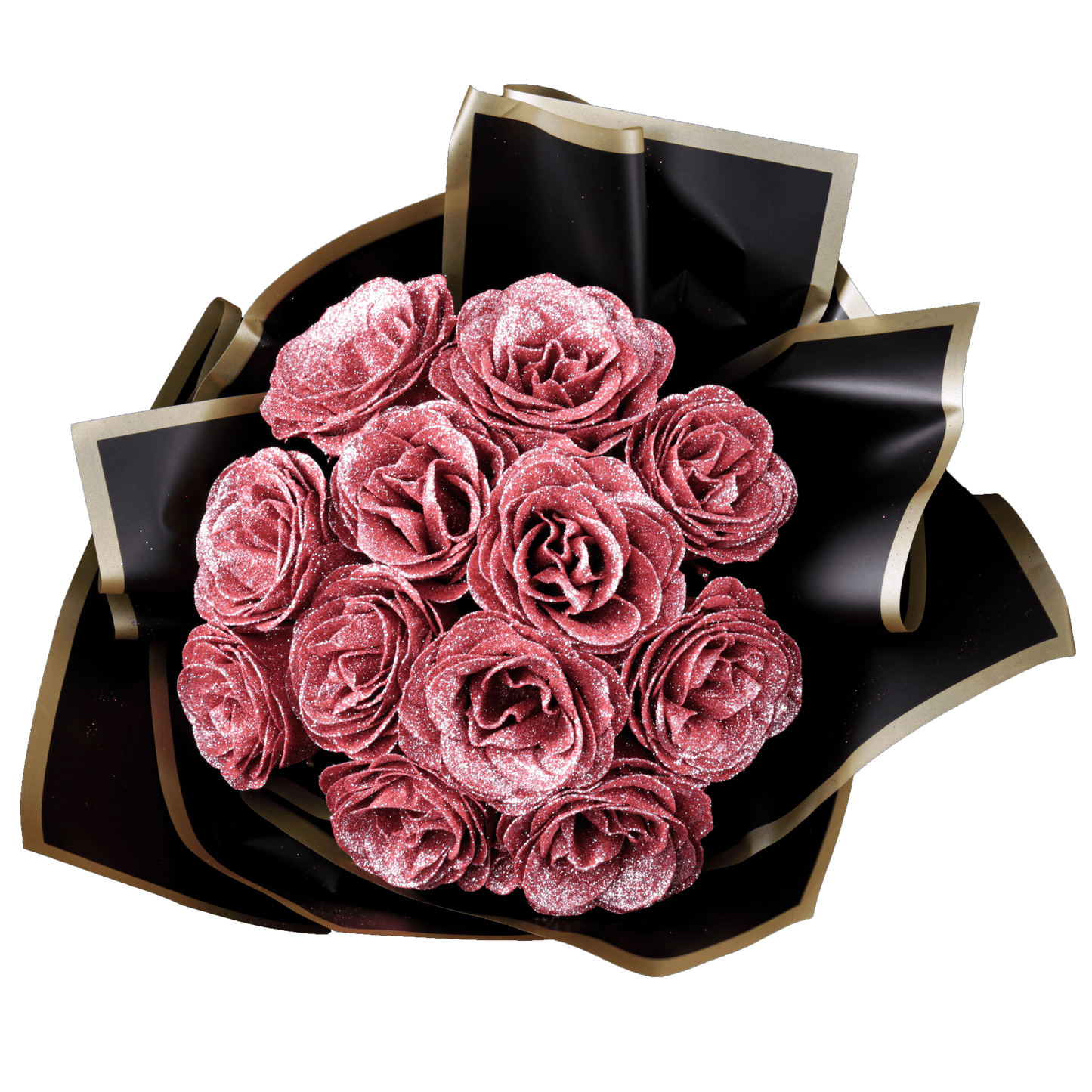 Sparkly Roses Glitter Rose Bouquet Pink / 12