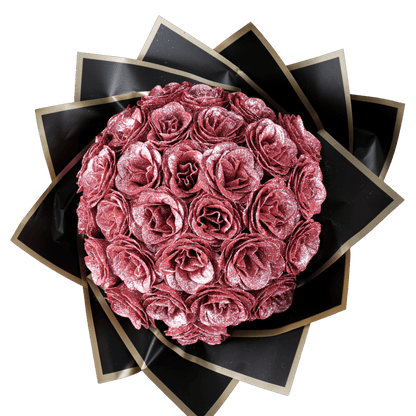 Sparkly Roses Glitter Rose Bouquet Pink / 30