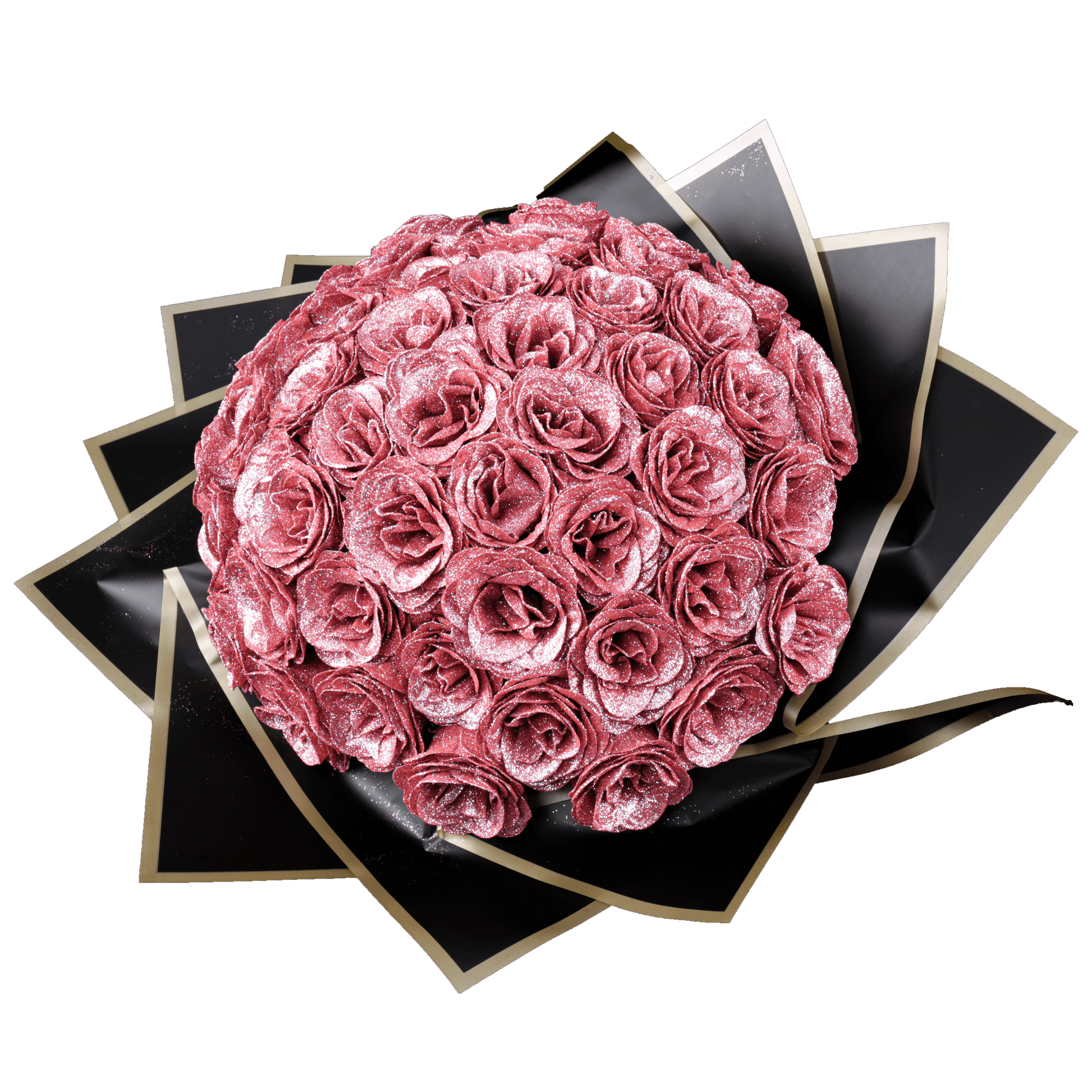 Sparkly Roses Glitter Rose Bouquet Pink / 50