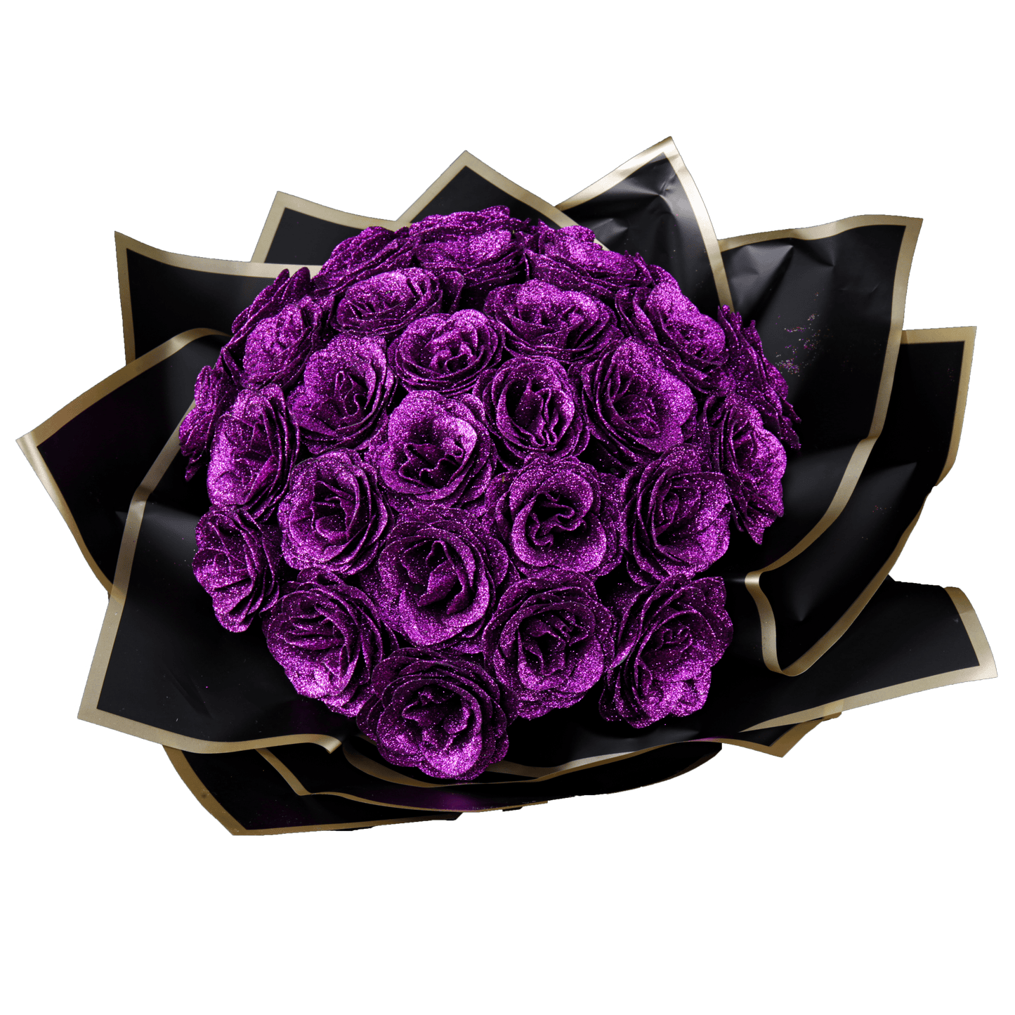 Sparkly Roses Glitter Rose Bouquet Purple / 30