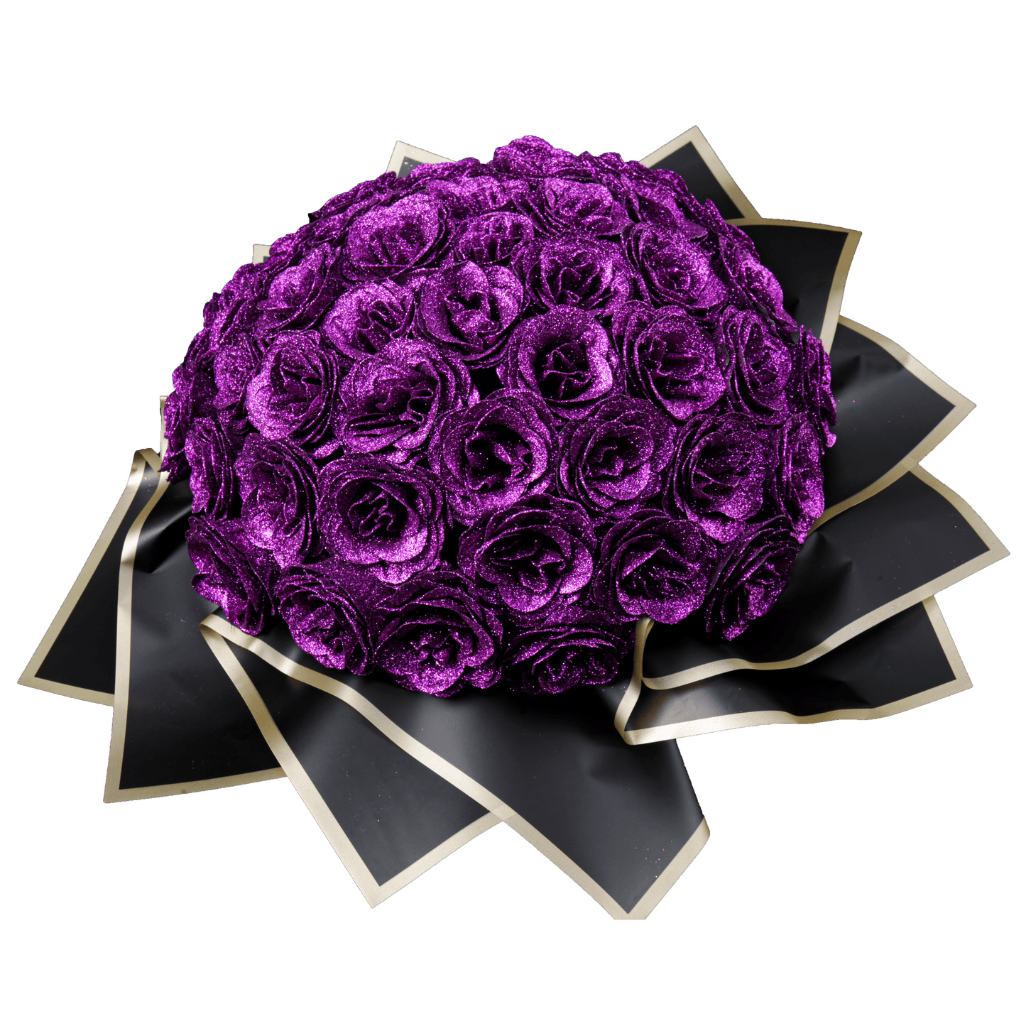 Sparkly Roses Glitter Rose Bouquet Purple / 50