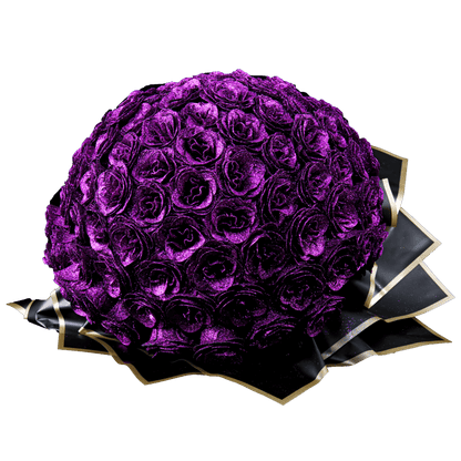 Sparkly Roses Glitter Rose Bouquet Purple / 99