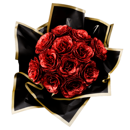 Sparkly Roses Glitter Rose Bouquet Red / 12