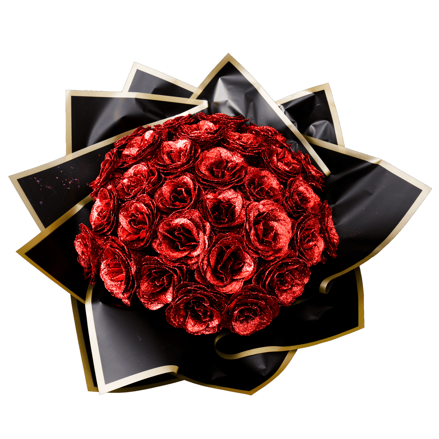 Sparkly Roses Glitter Rose Bouquet Red / 30