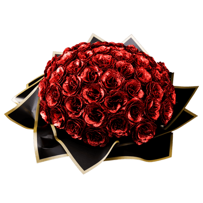 Sparkly Roses Glitter Rose Bouquet Red / 50