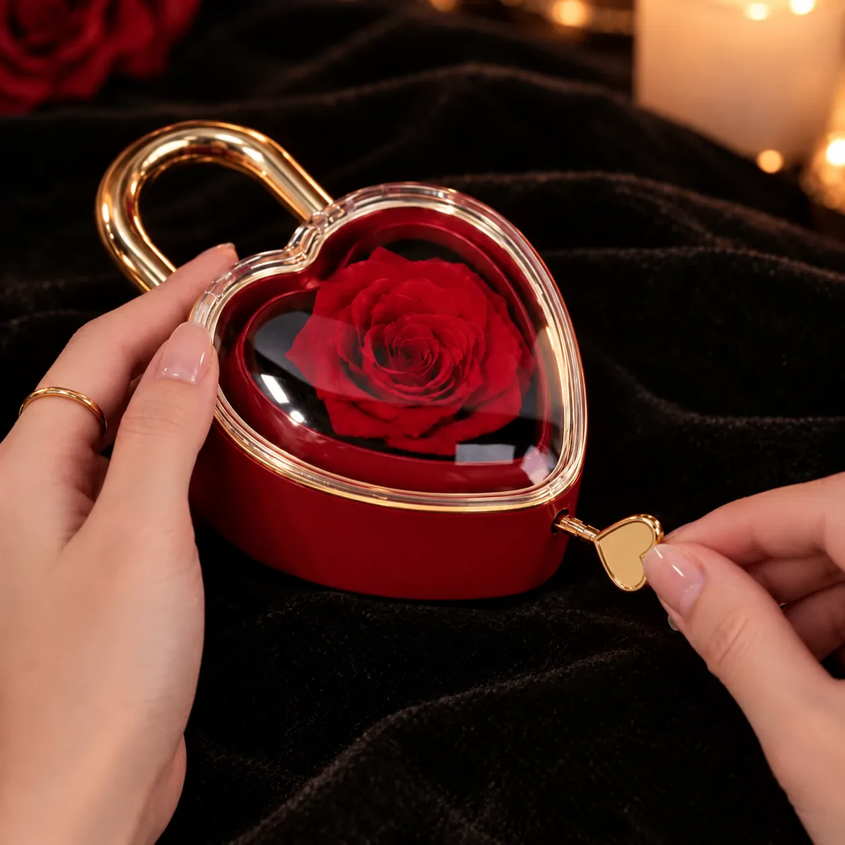 Sparkly Roses Love Lock Rose