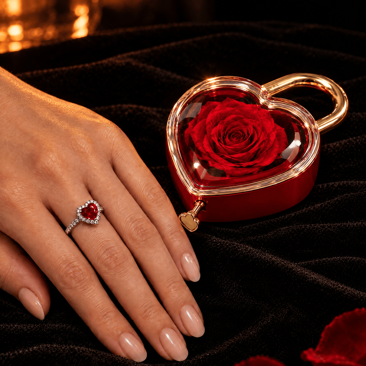 Sparkly Roses Love Lock Rose