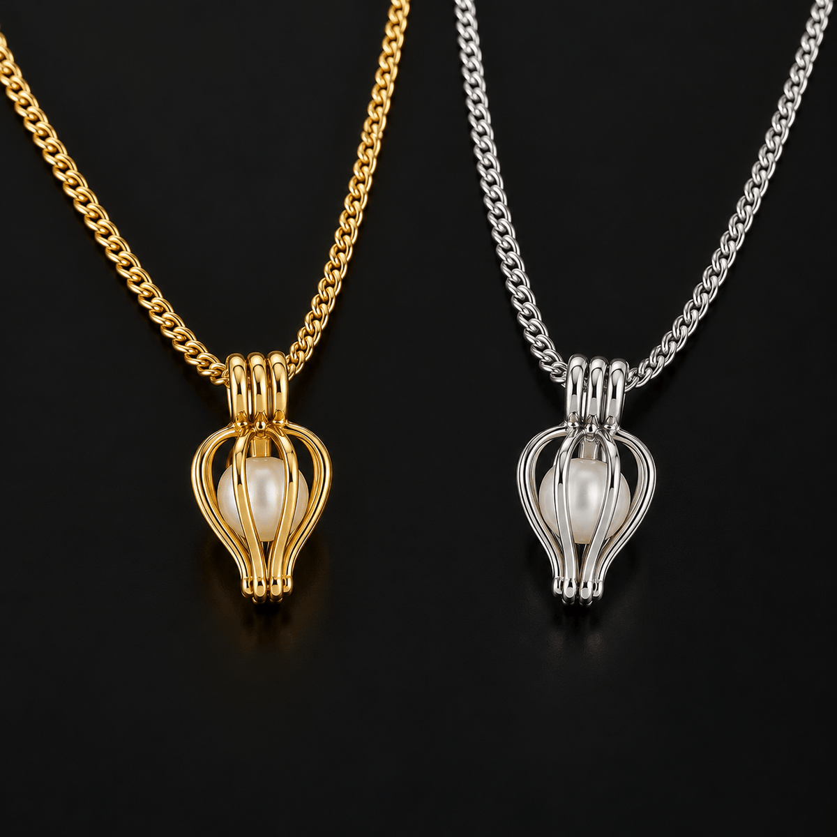 Sparkly Roses Oyster Pearl Necklace