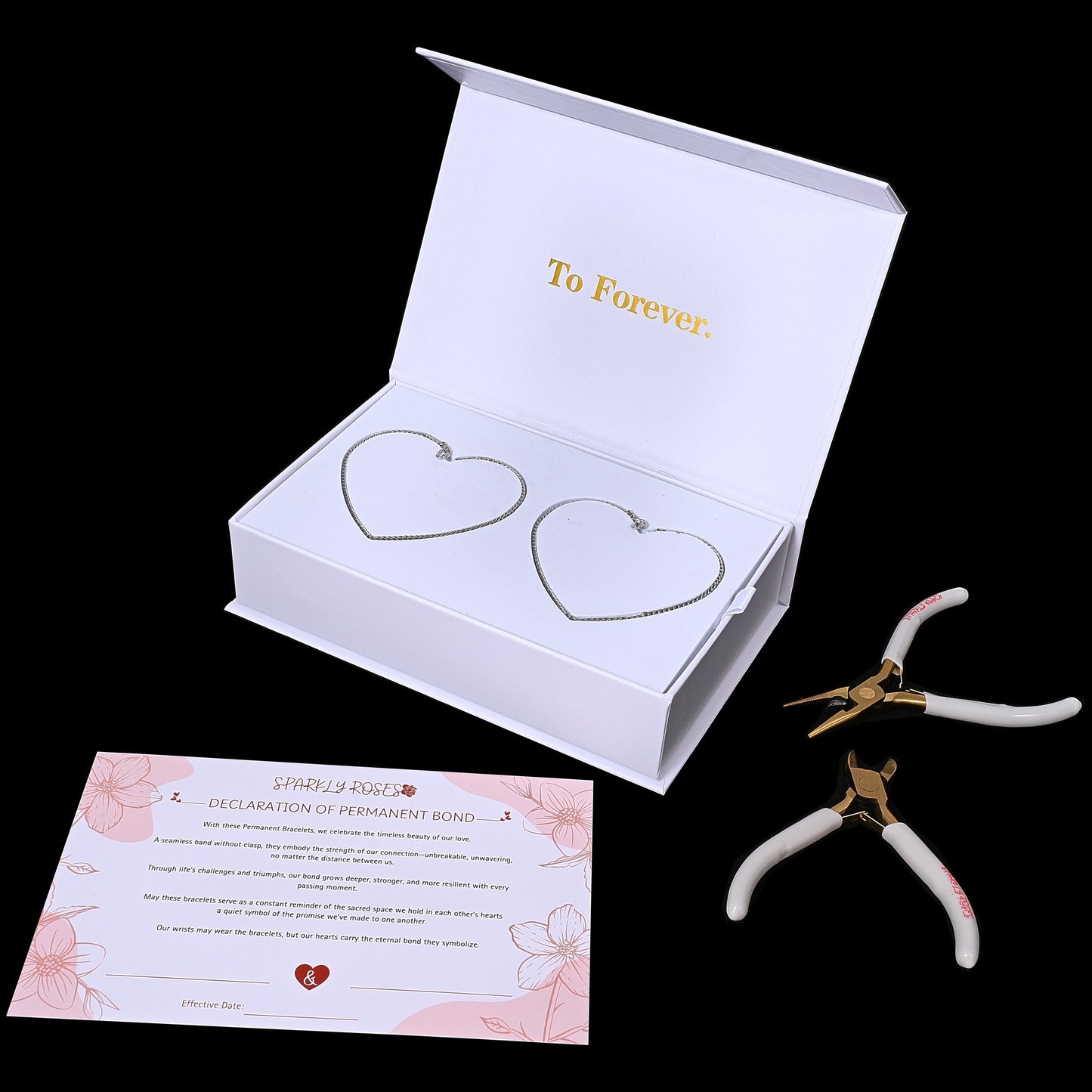 Sparkly Roses Permanent Bracelet Kit Silver