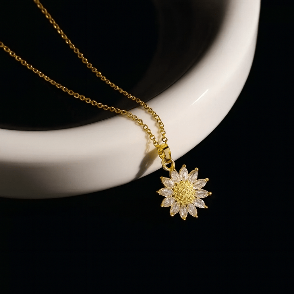 Sparkly Roses Sunflower Box & Necklace