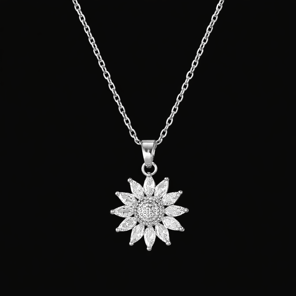 Sparkly Roses Sunflower Box & Necklace