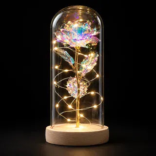 
Galaxy Enchanted Sparkly Rose under its glass dome