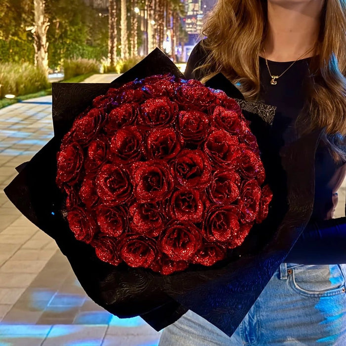 Glitter Rose Bouquet in a real home