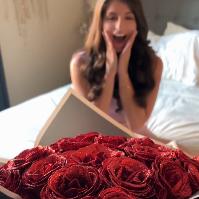 Glitter Rose Bouquet in a real home