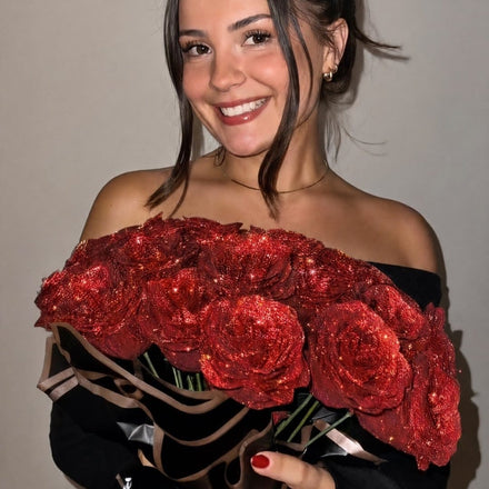 Glitter Rose Bouquet in real life