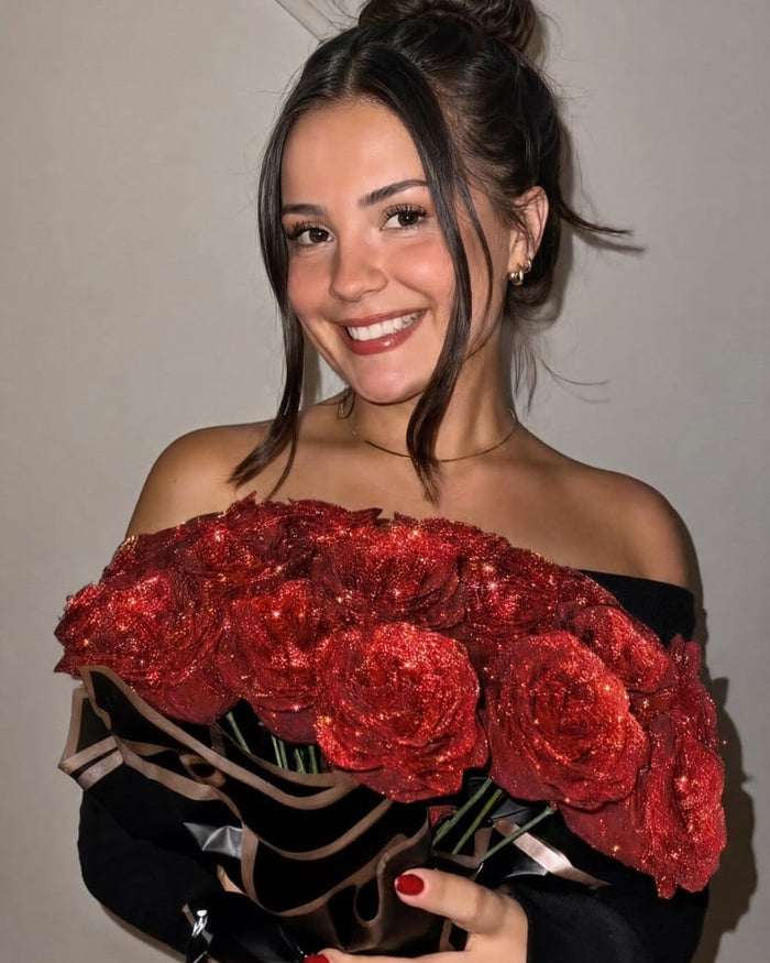 Glitter Rose Bouquet in a real home