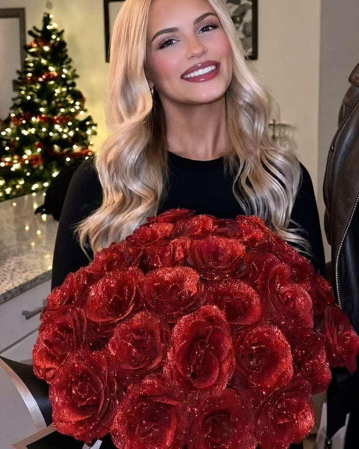 Glitter Rose Bouquet in a real home