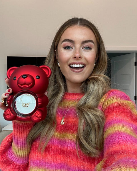 Customer photo, holding the opened bear
